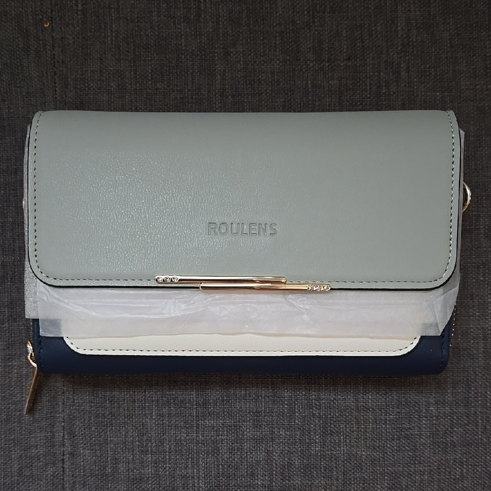 Women's Blue and Gray Crossbody Bag